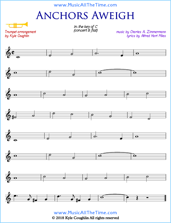 Anchors Aweigh Sheet music for Trumpet in b-flat (Solo)