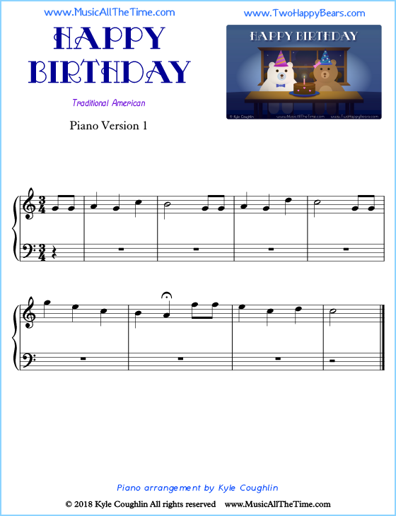 happy birthday song piano notes