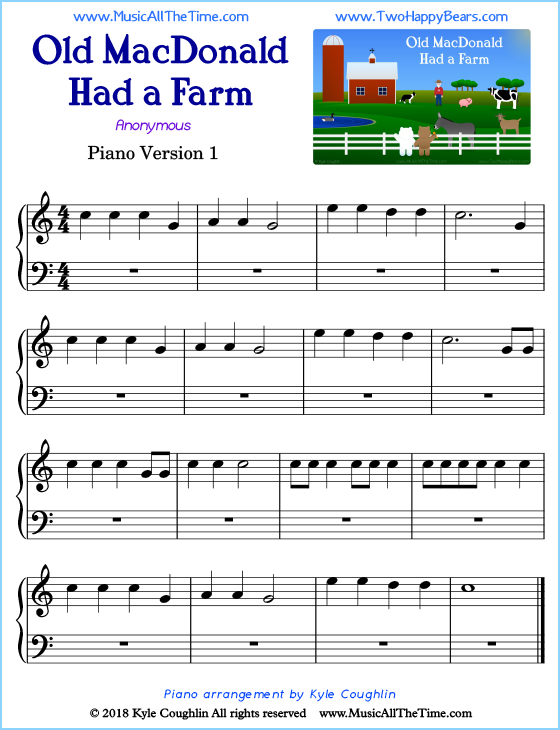 Old MacDonald Had a Farm Piano Sheet Music