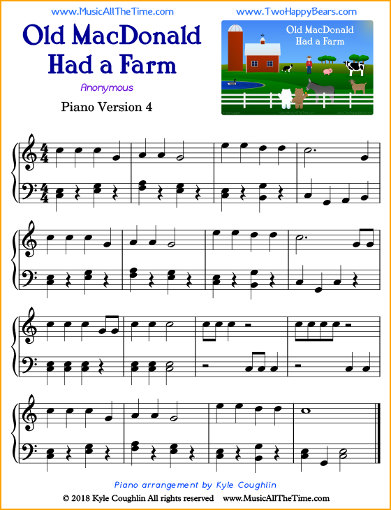 Old MacDonald Had a Farm Piano Sheet Music