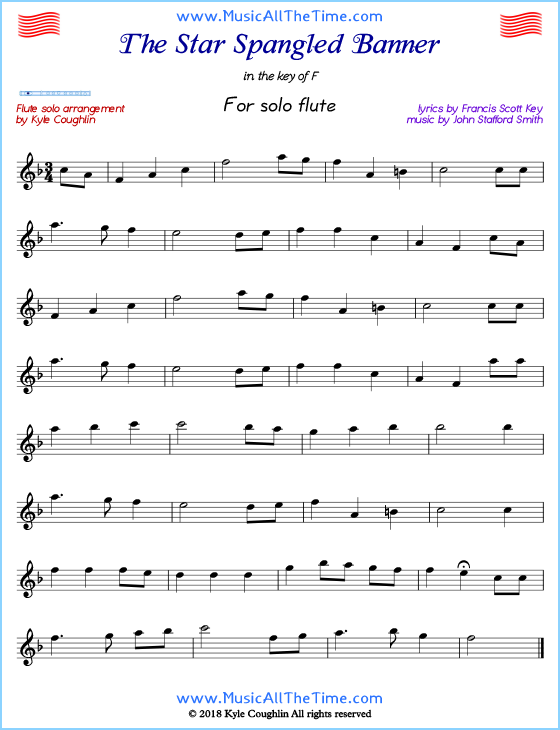 The Star Spangled Banner Flute Sheet Music