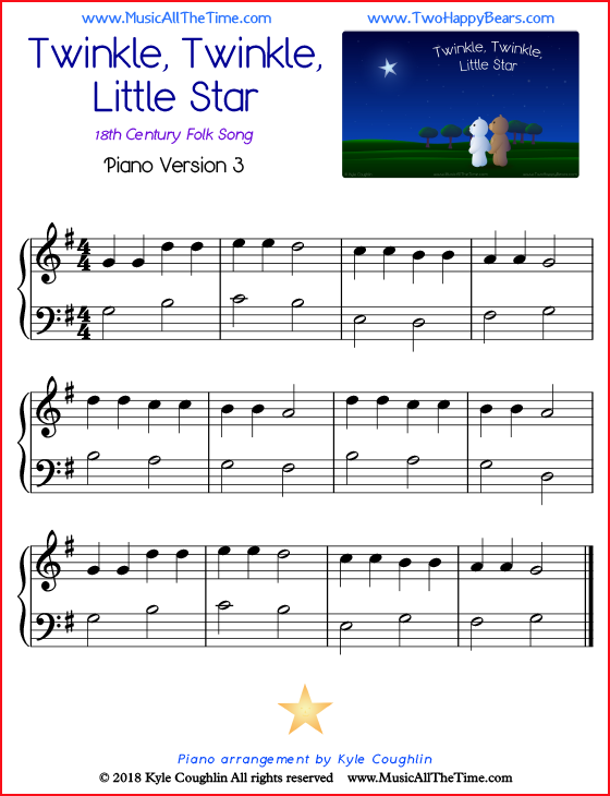 Twinkle, Twinkle, Little Star Piano Sheet Music