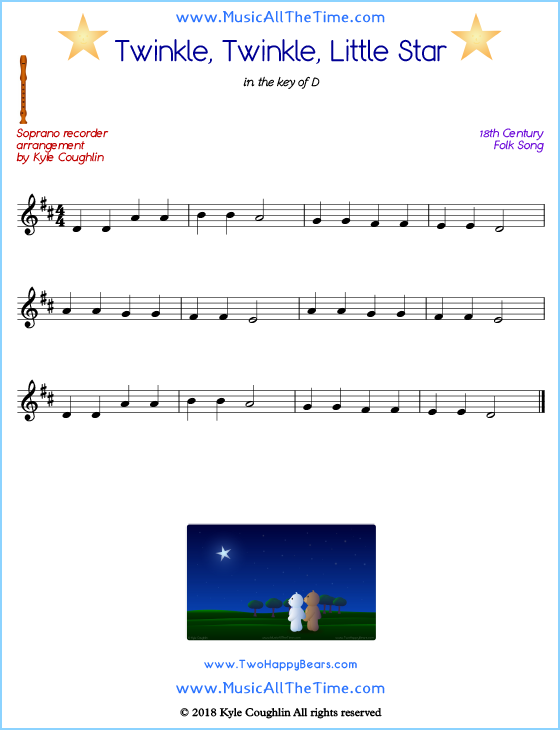 Twinkle Twinkle Little Star Free Sheet Music for Piano