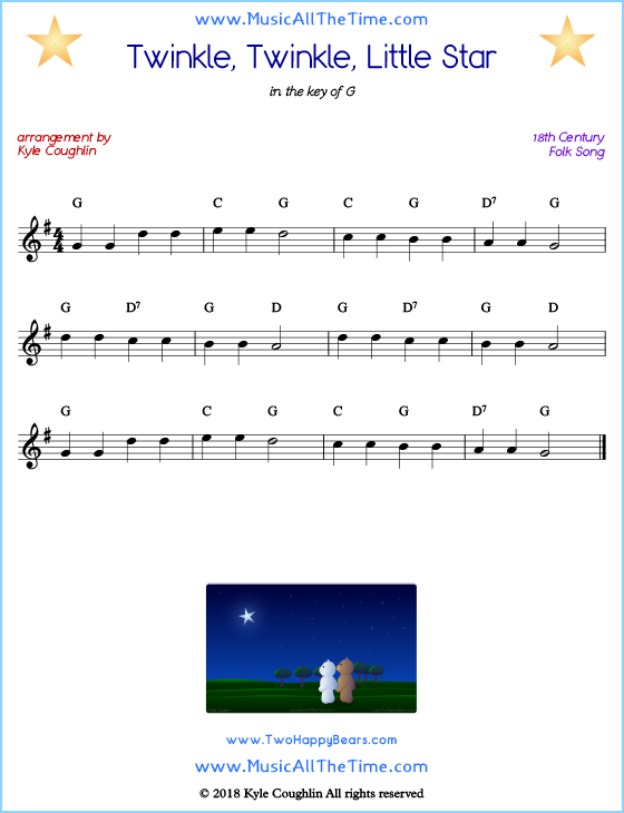 guitar chords for twinkle twinkle little star