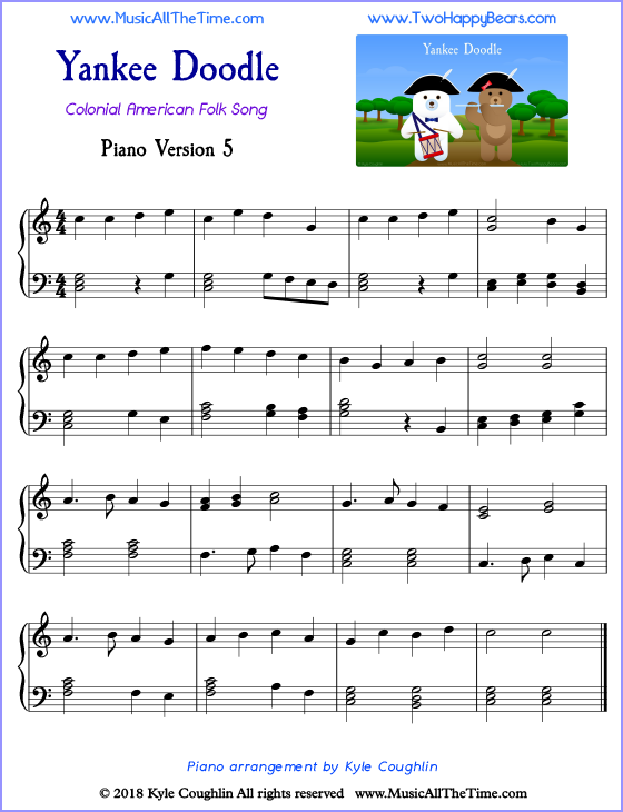 Yankee Doodle Piano Sheet Music