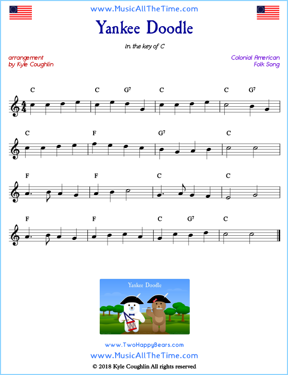 Yankee Doodle Sheet Music And History