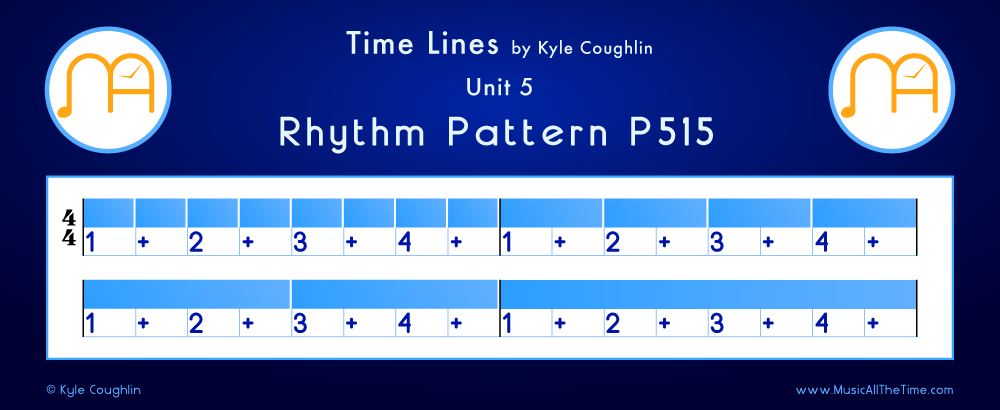 Time Lines Color Blocks for Pattern P515, showing the relative length and placement of each note and rest.